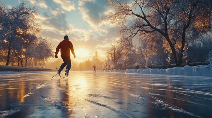Fototapeta premium Frozen in time, experience a sports triumph,