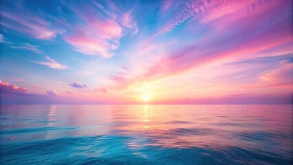 Fototapeta premium Stunning pink and light blue gradient background fading into soft white like a dreamy sunset over the ocean
