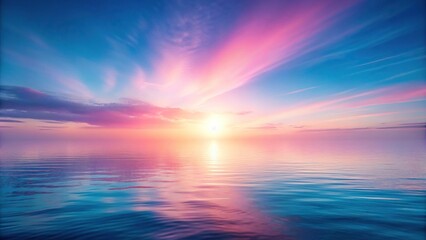 Obraz premium Stunning pink and light blue gradient background resembling a dreamy sunset over the ocean