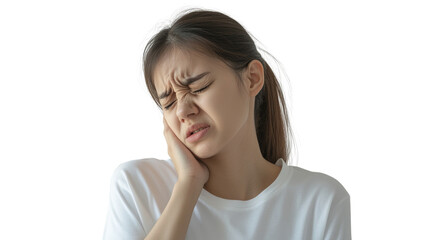 Fototapeta premium Woman with Neck Pain Holding Neck