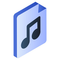 Editable design icon of music file