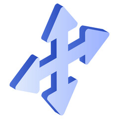 Modern style icon of four direction arrows
