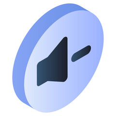 A flat isometric design icon of volume