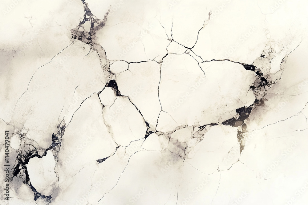 Poster elegant marble surface displaying intricate black and gray veining patterns