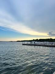 Sunset on the Pier by the Lake