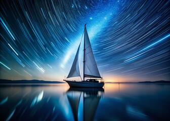Long Exposure Sailboat Photography, Nautical Logo, Night Sailboat, Ocean Sailing, Dramatic Seascape,  Sailing Boat Image,  Coastal Photography,  Boat Logo Design,  Watercraft Branding