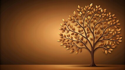 Stylized tree with brown leaves against background