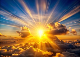 Fototapeta premium Long Exposure Sunshine Photography: Golden Hour, Happy Sun Beams, Bright Sunlight, Sun Rays, Summer Vibes