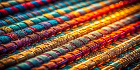 Long Exposure Textile Texture Photography: Abstract Fabric Patterns, Woven Threads, Detailed Surface