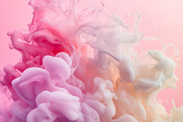 Fototapeta premium Colorful abstract swirling patterns create a mesmerizing visual in soft pink hues