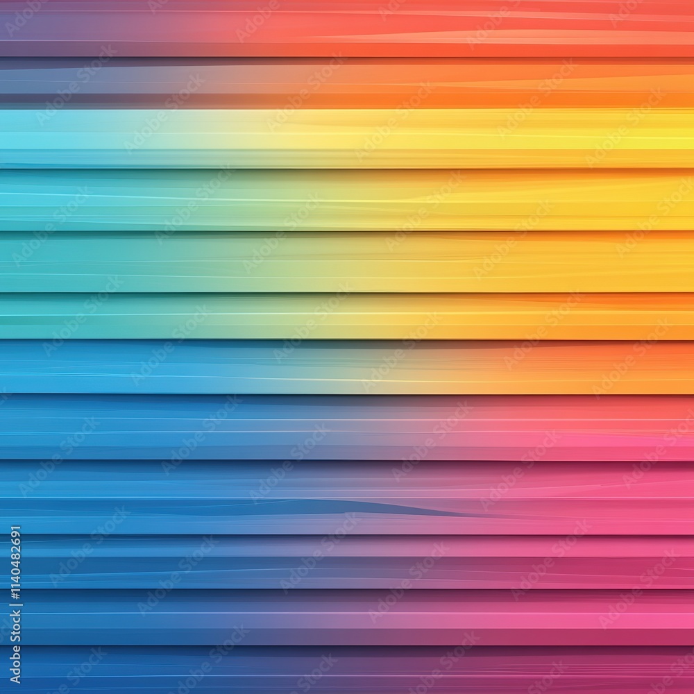 Poster rainbow gradient on horizontal lines creating depth