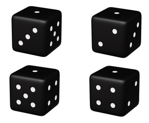 Set of dice on white background. 3d render.