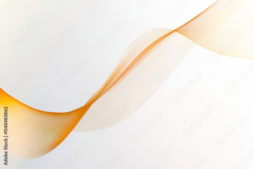 Poster smooth orange wave on gradient background
