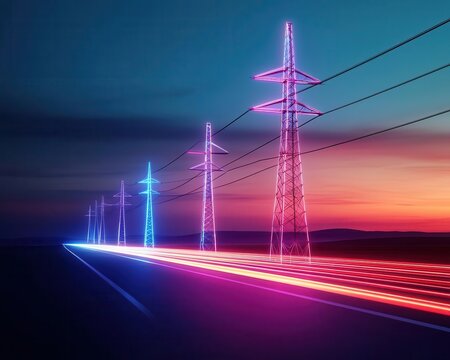 Solar farm with advanced energy storage and transmission technology, reliable renewable energy, modern power grid