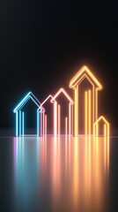 A glowing holographic timeline tracking the evolution of home-based businesses, clean and modern