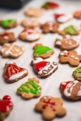 colorful cute cookies decorated with love for the Christmas Concept