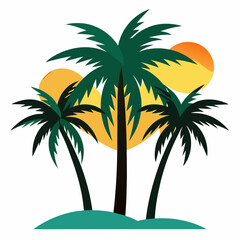 Naklejka premium palm tree on a white background