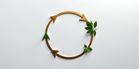 Circular Business Loop - A visual of perpetual business flow driven by sustainable practices. backdrop background digital art crisp oilpinting minimalist sharp details funny background copyspace