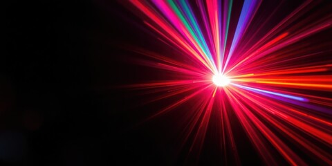 Abstract Radiating Light Beams A Vibrant Burst of Color and Energy