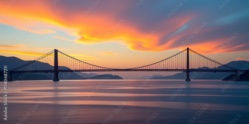 Wall mural infinity bridge - a bridge symbolizing the flow of time between years. backdrop background digital a