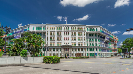 Old Hill Street Police Station historic building in Singapore timelapse hyperlapse.