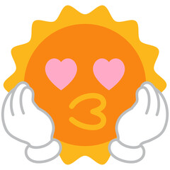 sun is adorable and playful in love representing fun summer flat icon
