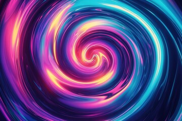 Fototapeta premium Vivid neon swirl in blue and pink hues
