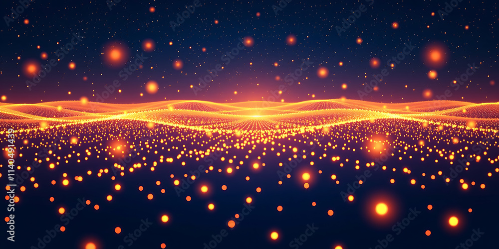 Wall mural infinite sky glow - a sky illuminated by endless patterns of light. backdrop background digital art 