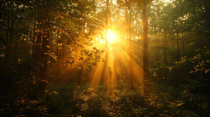 Serene View of a Sunset in the Forest