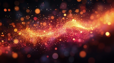 Fototapeta premium Stunning cosmic abstraction with vibrant colors and luminous particles in a dark space