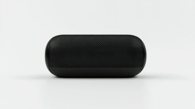 Black portable speaker on white isolate backgroun