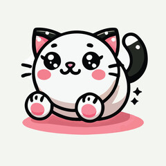 logo cute cat, vector, illustration