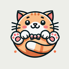 logo cute cat, vector, illustration
