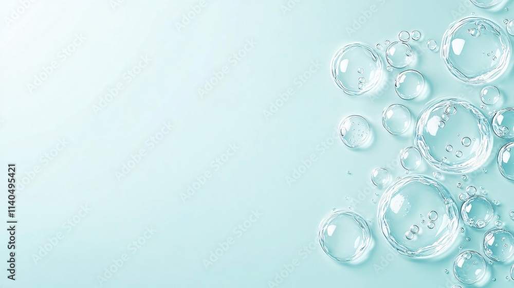 Aufkleber bubbles on a soft blue background create a calm and soothing atmosphere.