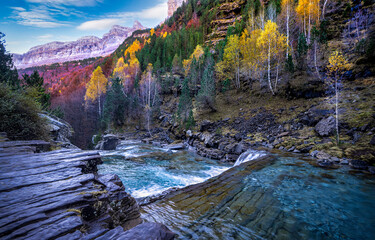 mountain river in autumn