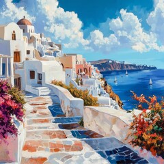 Obraz premium Stunning Santorini vista