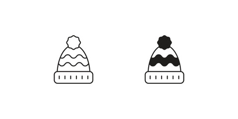 Hat set icon with white background vector stock illustration