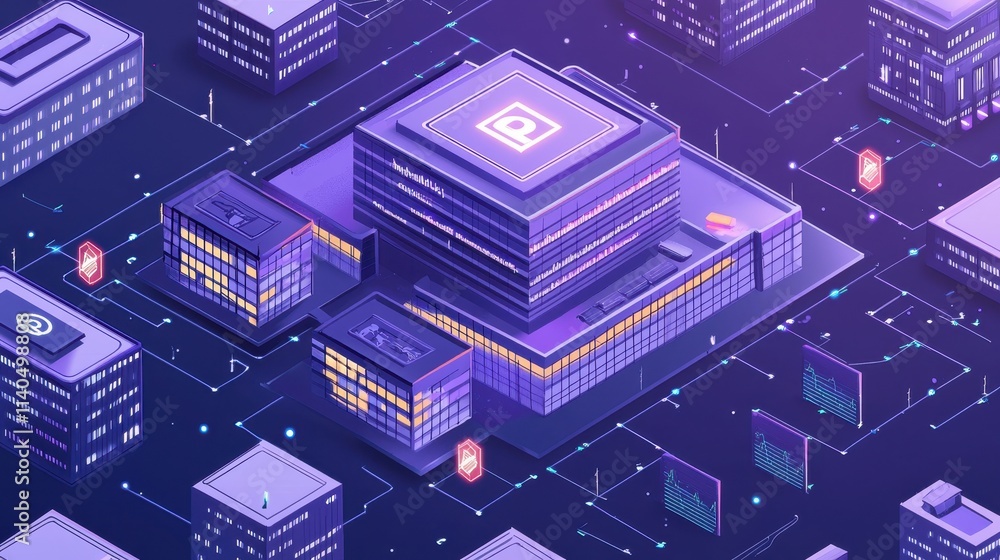 Poster modern hospital system utilizing blockchain technology for enhanced efficiency and security