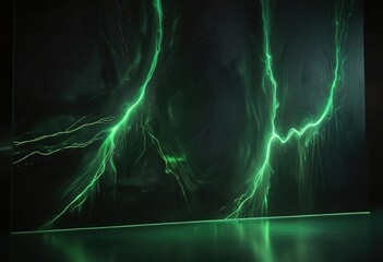 Ethereal green glow streaks across a dark canvas, glow, ethereal