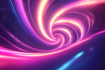 Swirling neon galaxy with vivid pink and blue hues