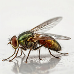 image of a fly on a white background, generated by AI