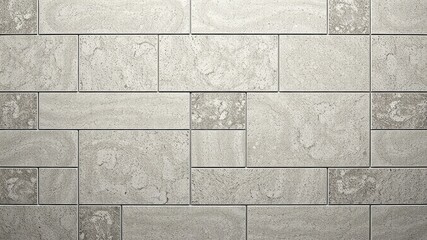 Naklejka premium A Textured Light Grey Rectangular Tile Wall Pattern