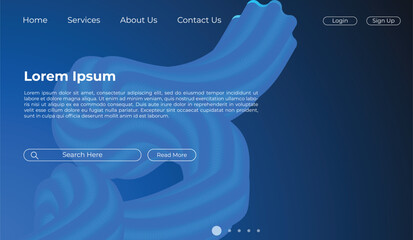 Blue Light Abstract fluid wave. Modern poster with gradient 3d flow shape. Innovation background design for landing page. Vector