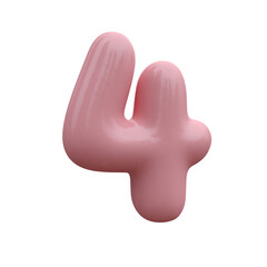 Fototapeta premium Pink bubble font. Inflated alphabet 3D ballon letters and numbers. Vector set. Vector illustration