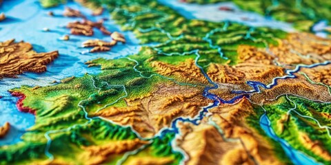 Macro Germany Map: Detailed Close-up of German Geographic Features