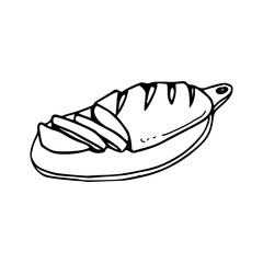 a line art drawing of a slice of bread