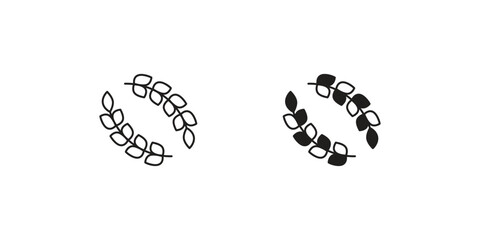 Wheat  set icon with white background vector stock illustration