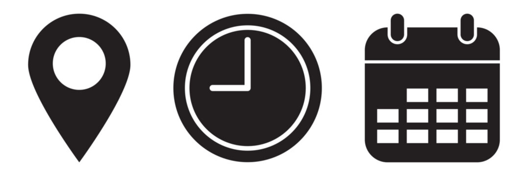 Location, time and date icon