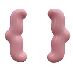 Fototapeta premium Pink bubble font. Inflated alphabet 3D ballon letters and numbers. Vector set. Vector illustration