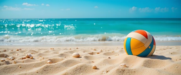 Obraz premium Beach Volleyball: A Vibrant Summer Seascape